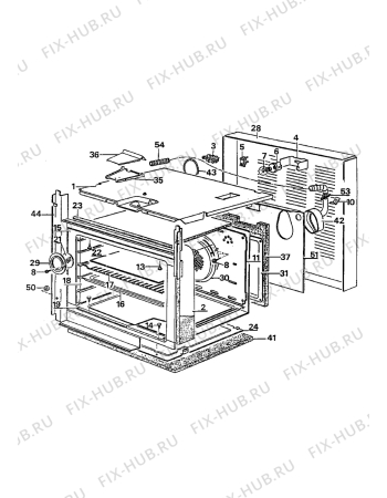 Взрыв-схема плиты (духовки) Electrolux CO1060B1 - Схема узла Oven equipment